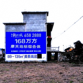 咸宁通城墙体喷绘，承接户外广告业务