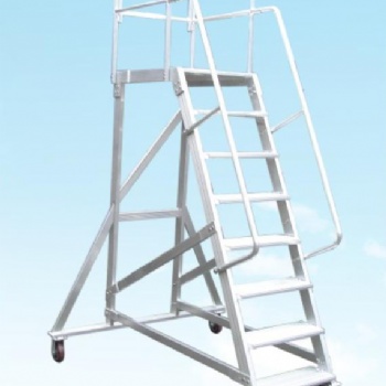 定制铝合金梯子仓储货架梯可移动登高平台升降