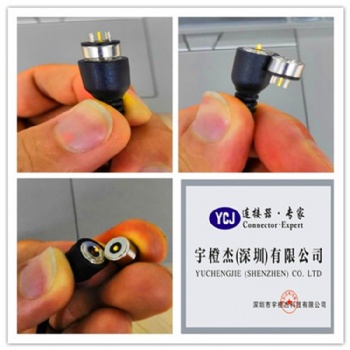 厂家2pin磁吸附式磁铁对吸盲插充电接头连接器公母座磁吸充电线
