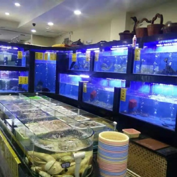 海珠土建海鲜缸贝类池水产店饭店超市海水虾三层玻璃鱼缸商用鱼池制冷