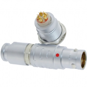 长方捷连接器 5芯塑料金属圆型推拉自锁插头插座