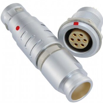 长方捷连接器 7芯塑料金属圆型推拉自锁插头插座 电子仪器仪表测试线束 电源信号线