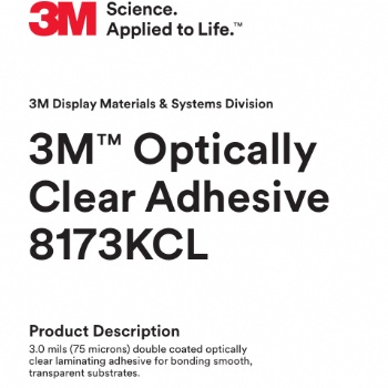 3M8173KCL有基材OCA光学胶，SK-8908TK透明双面胶