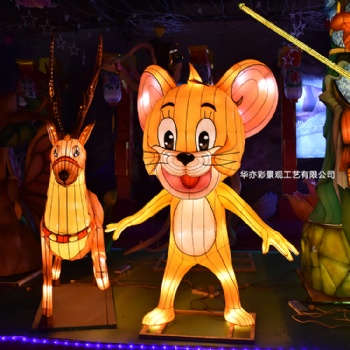 华亦彩花灯厂家策划2019鄂尔多斯灯光节定制卡通动物造型光雕批发