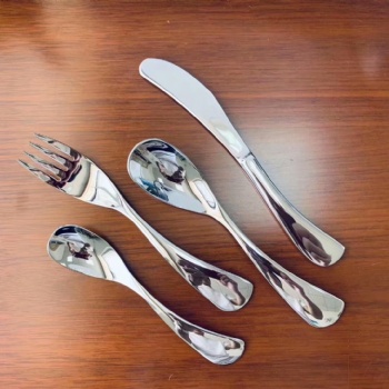 304不锈钢创意儿童餐具 咖啡幼儿园小勺子 西餐刀叉勺 圆形刀头