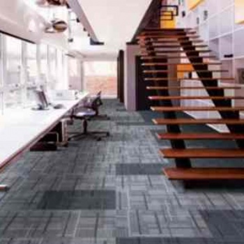 办公室方块拼接地毯 会议室商务满铺条纹 PVC底背块状地毯