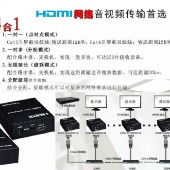 hdmi延长器120米 hdmi单网线传输高清网络信号放大器带IR红外回传