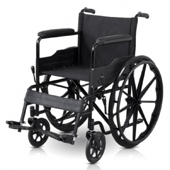 如康加厚钢管轮椅 老人折叠手推车 残疾人代步车 PP一体轮 出口型