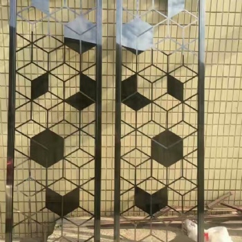 不锈钢屏风隔断玫瑰金现代简约客厅金属镂空花格玄关雕花板定制