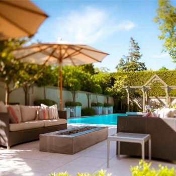 五行园林别墅大庭院装修设计，为客户提供品质生活庭院！