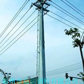 荆州市电力架空线10kv电力钢杆 双回路35kv电力钢杆 益瑞