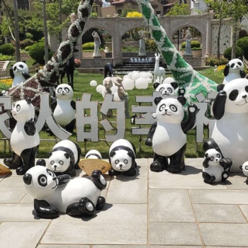 仿真模型创意卡通模型国宝熊猫军团熊猫展出租出售