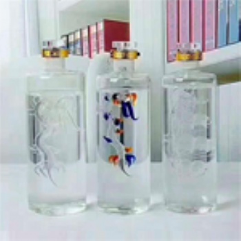 河北永鑫玻璃内置造型帆船酒瓶厂家订制直管帆船酒瓶