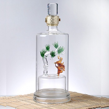 河北永鑫创意空酒瓶厂家定制个性圆柱玻璃白酒瓶