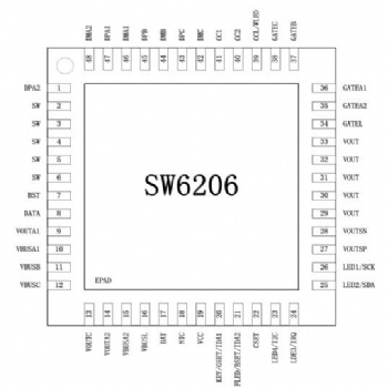 智融SW6206 24W PD快充移动电源无线快充芯片支持A+A+B+C+L 任意口快充自带188数