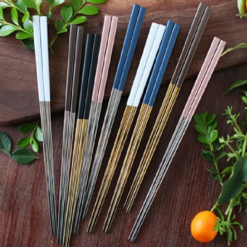 厂家不锈钢304方形筷子韩式家用筷子便携式筷子餐饮用具