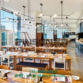 餐饮家具厂家 餐厅家具定制 深圳实木美式餐桌 长方形餐桌尺寸