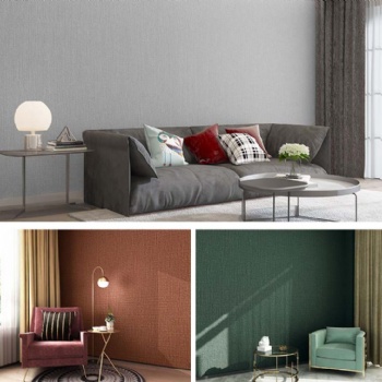 JCC天洋墙布 现代简约客厅卧室 素色防水 高档提花 纯色无缝壁布