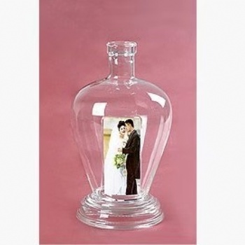 白酒瓶厂家定制婚宴手工艺吹制内置照片玻璃空酒瓶
