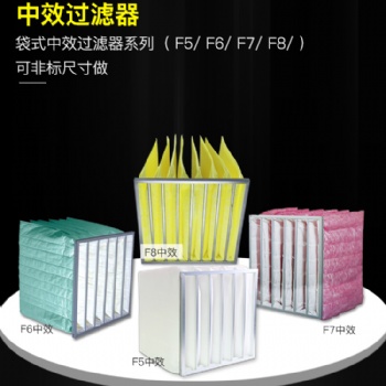 定制防尘袋式中效过滤器中央空调过滤器可更换燃气轮机用袋式滤网F7F8F9