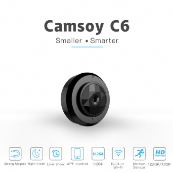 CAMSOY+ C6黑钻石迷你IP摄像头1080P WIFI APmode