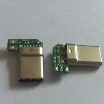 供应USB连接器 移动电源 Type-c拉伸公头带板侧插