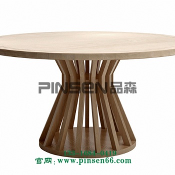圆形实木餐桌 深圳主题餐桌椅 西餐厅餐桌椅定制 餐饮家具厂家