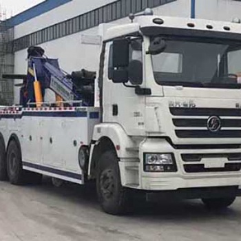 陕汽德龙后八轮联体一拖一大型清障车