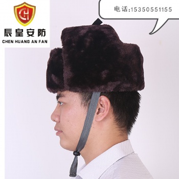 供应陕西防寒性能保暖安全帽 户外冬季辰皇安防羊剪绒防寒安全帽