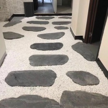 庭院踏步石汀步石脚踏石天然青石板园林圆形不规则板岩