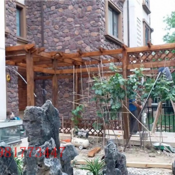 成都防腐木花架，防腐木葡萄架厂家