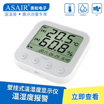 ASAIR/奥松-AS105悬挂式家用温湿度计室内显示日历时钟仪表送支架