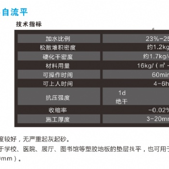 强耐石膏基高强地面抬高找平自流平