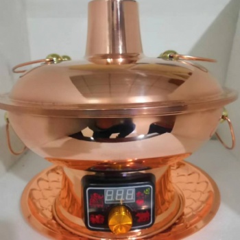 电铜火锅。炭铜火锅，电炭两用锅
