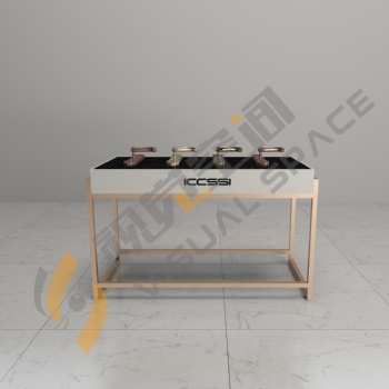 广东中山视觉空间新款艾栖指纹锁展示柜铜锁铁展示柜台可换logo可定制