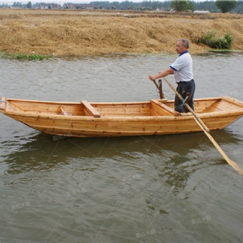 小木头船 景区保洁船 河道打捞垃圾船 手划小渔船