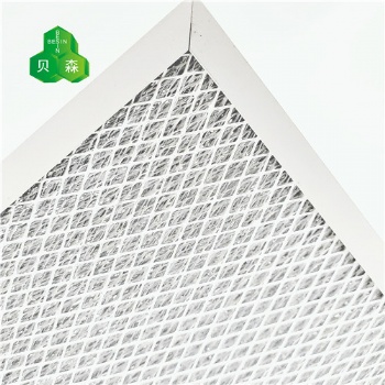 苏州贝森铝箔网与菱形铝网复合基材催化有害气体光触媒过滤网