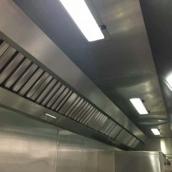 餐饮厨房排烟管道排烟罩加工制作及风机油烟净化器安装
