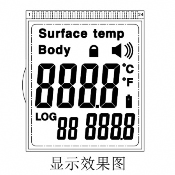 英文版额温枪液晶屏LCD体温抢显示屏