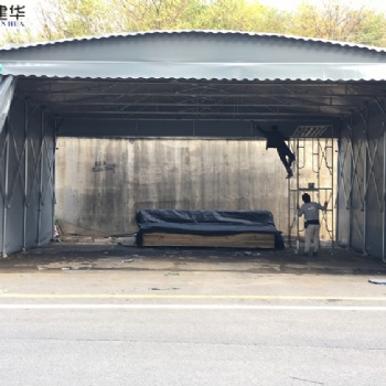 滨州悬空电动伸缩雨棚 停车区固定蓬定制生产
