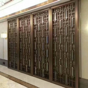 佛山厂家304不锈钢屏风，304砂光玫瑰金不锈钢屏风