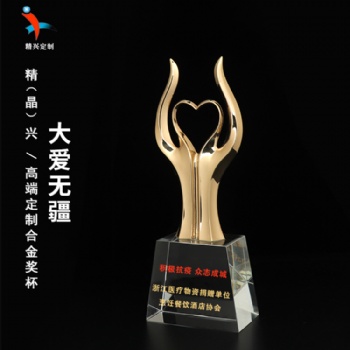 武汉捐赠感动人物荣誉颁奖 援鄂纪 念奖杯
