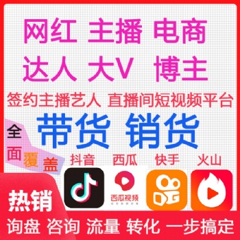 网红带货，抖音直播带货，淘宝直播带货，快手直播带货