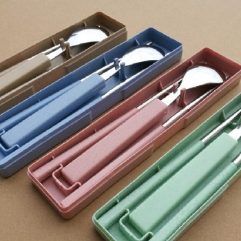 304不锈钢加厚韩式勺筷不锈钢调羹户外便携餐具