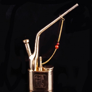 新款创意铜质寿星水烟壶 黄铜带珠水过滤咕噜烟壶 礼品烟斗批发