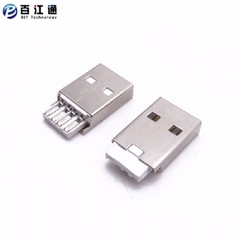 USB2.0公头/USB2.0焊线式公头/窄边胶芯