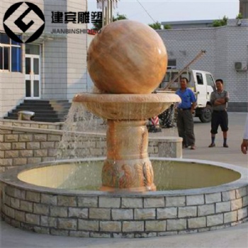 流水球石雕运转石球石雕喷泉加工定做厂家
