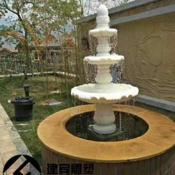 汉白玉水钵喷泉石雕加工定做花岗岩大理石喷泉水景雕塑