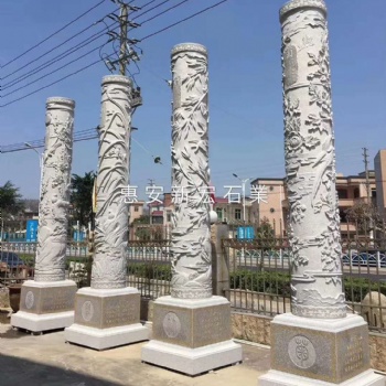 现货石雕园林景观柱子 传统文化石雕柱