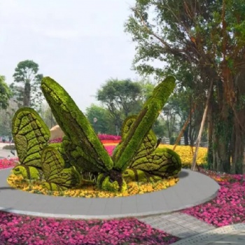 五色草造型植物雕塑立体绿化景观造型立体花坛骨架定制专业施工